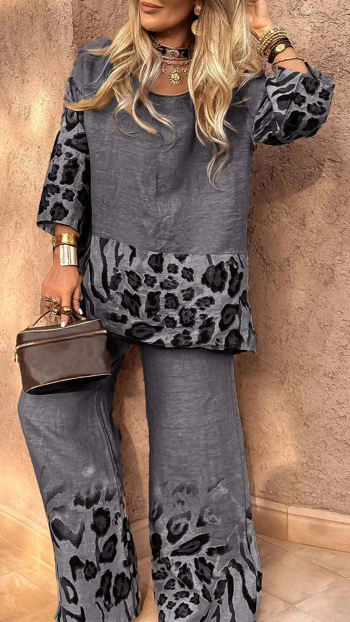 Conjunto Savannah Print em Linho Italiano