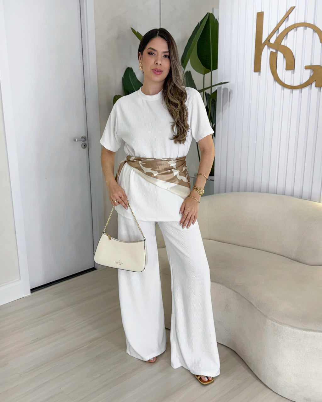 Conjunto Camiseta e Calça Pantalona Lily