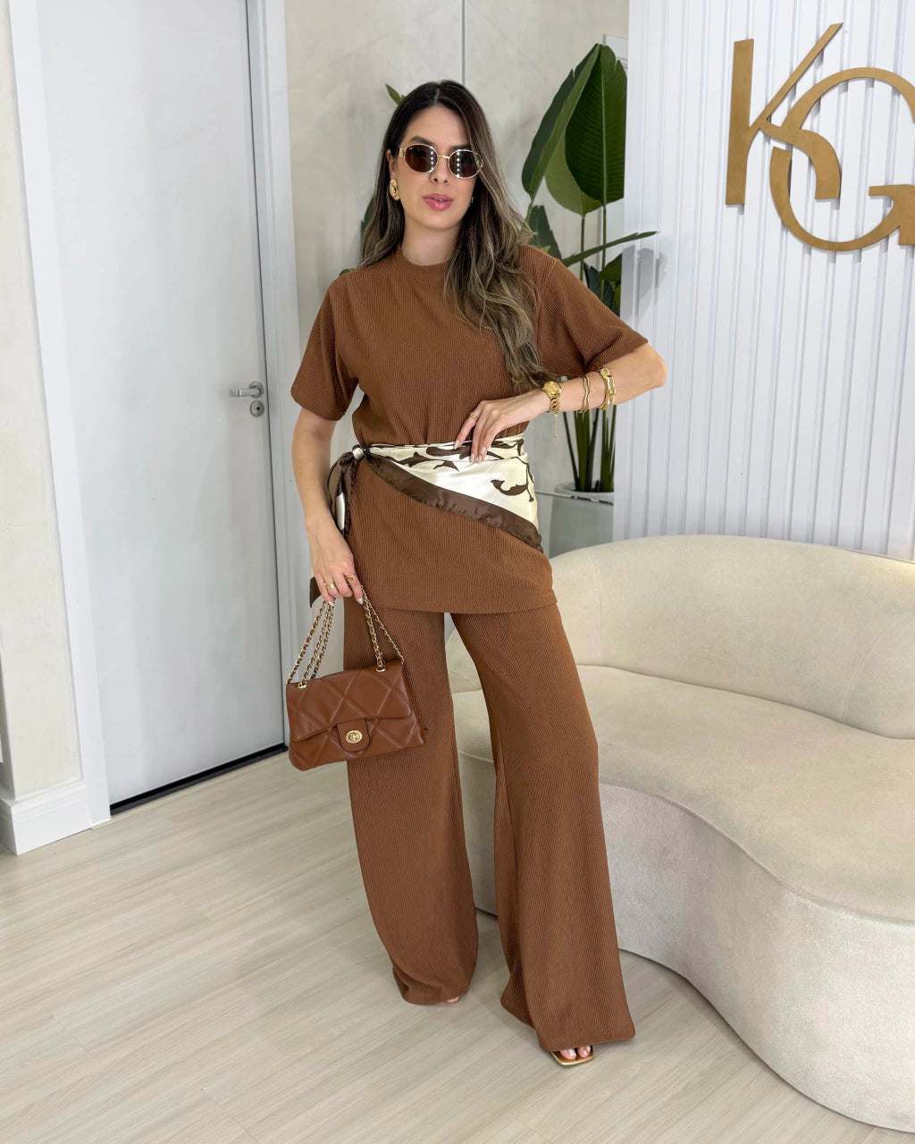 Conjunto Camiseta e Calça Pantalona Lily