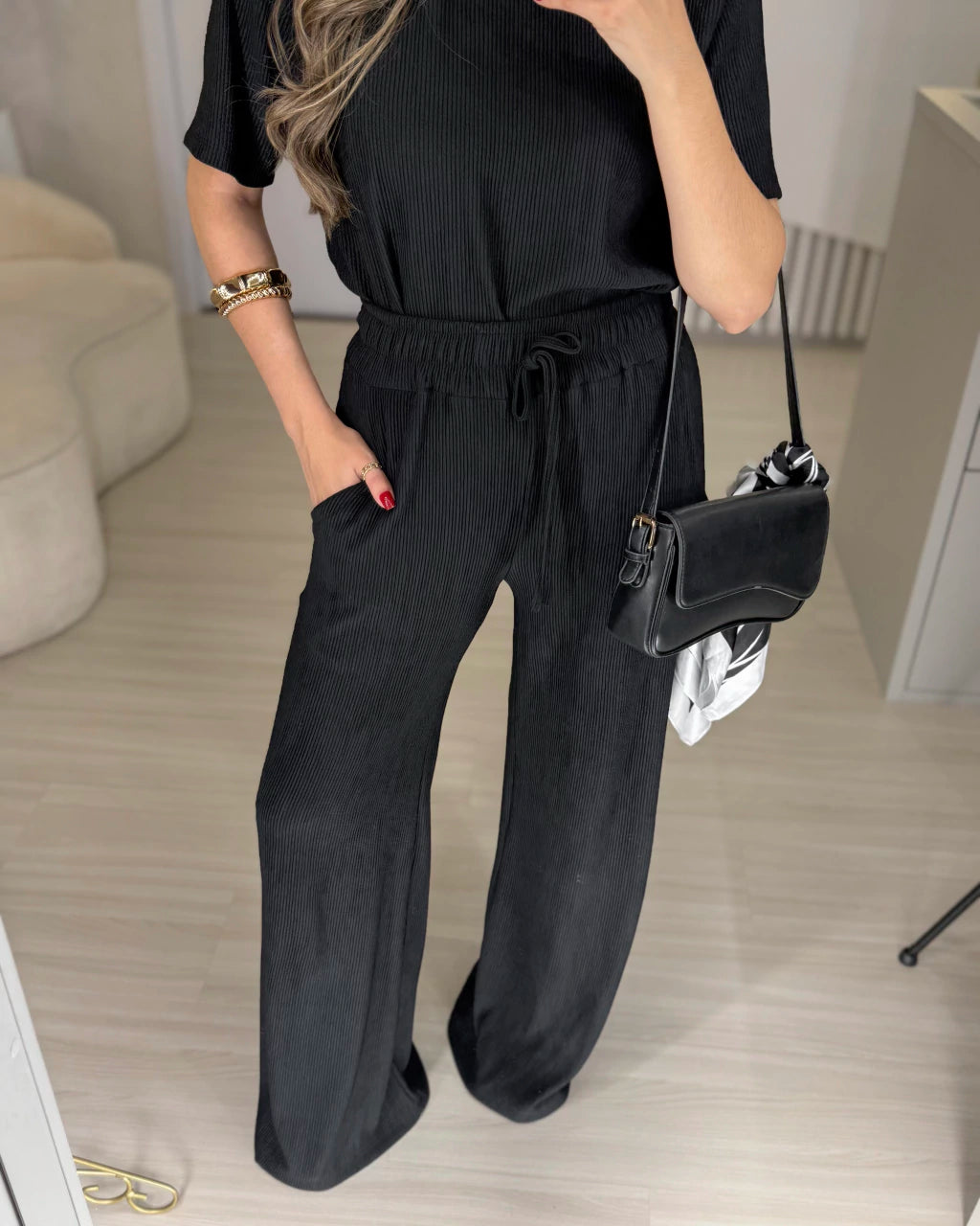 Conjunto Camiseta e Calça Pantalona Lily