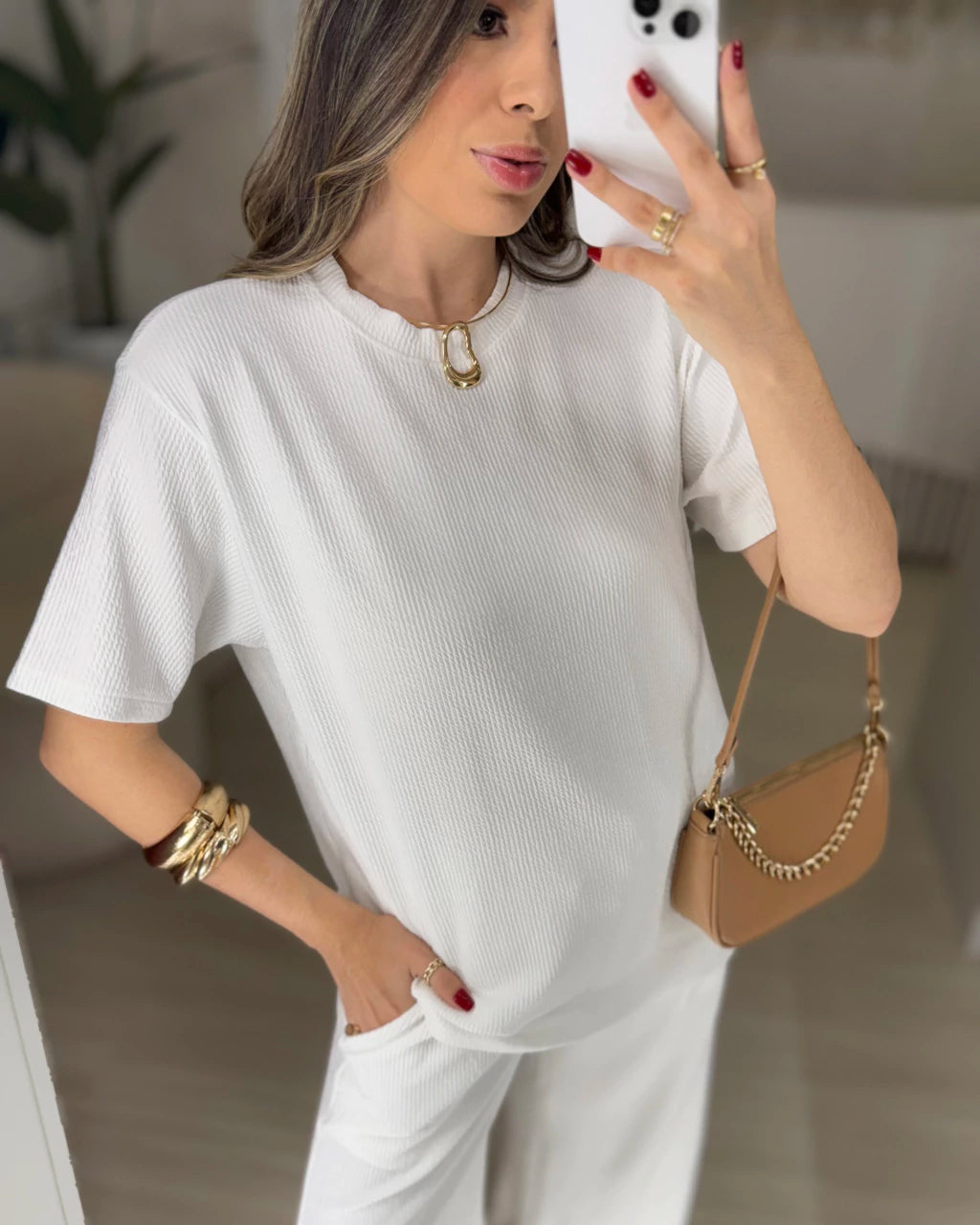 Conjunto Camiseta e Calça Pantalona Lily