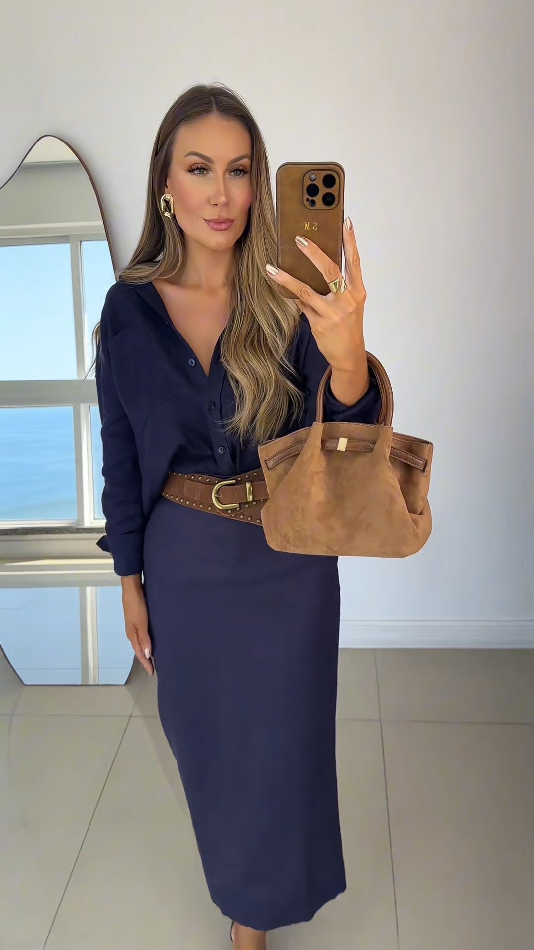 Conjunto Camisa e Saia Longa Lívia