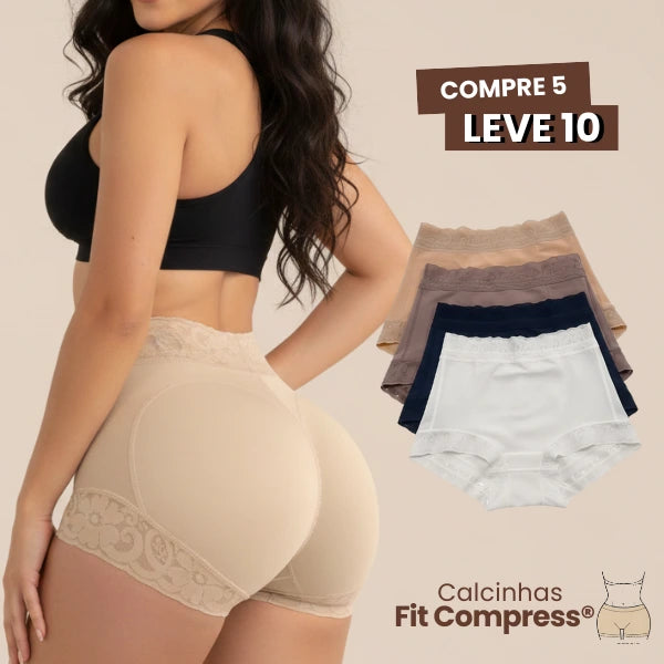 Fit Compress® Calcinhas Efeito Modelador [COMPRE 5, LEVE 10]