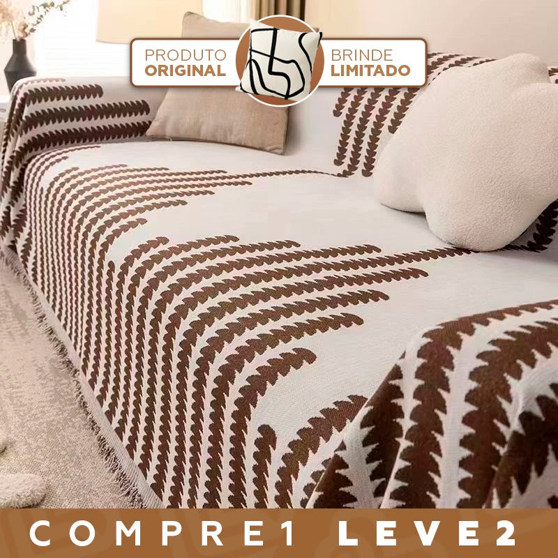 [Leve 2 Pague 1] Capa de Sofá Verona em Microfibra Premium (Estilo Moderno e Conforto Garantido) +BRINDES: 2 Almofadas