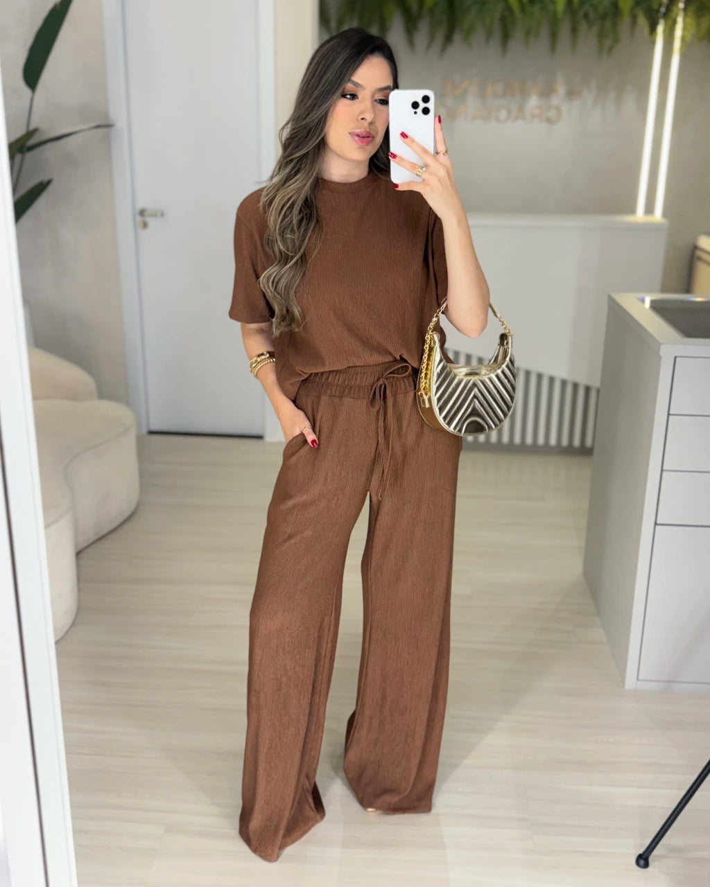 Conjunto Camiseta e Calça Pantalona Lily